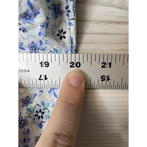 Croft & Barrow Shirt Womens Small Blue White Floral Button Front Long Sleeve - Picture 5 of 10